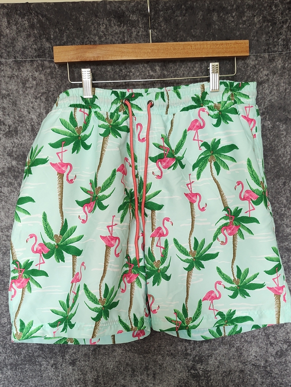 Club Room Mint Green Swim Trunks with Pink Flamingo & Green Palm Print